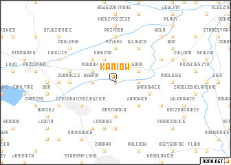 map of Kaniów