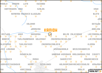 map of Kaniów