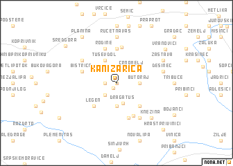 map of Kanižarica