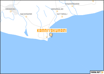 map of Kanniyākumāri