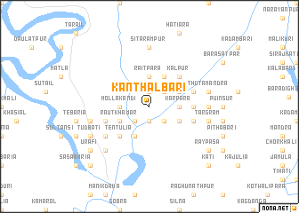 map of Kānthālbāri