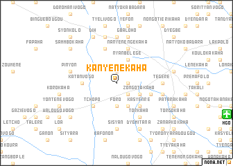 map of Kanyènékaha