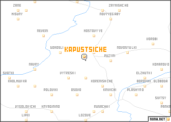 map of Kapusʼtsiche