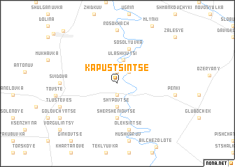 map of Kapustsinʼtse