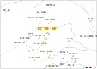 map of Karam Khān