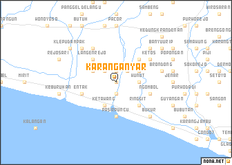 map of Karanganyar