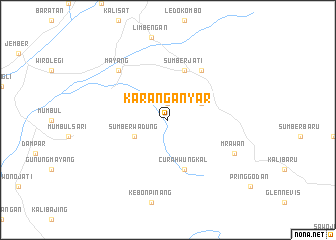 map of Karanganyar