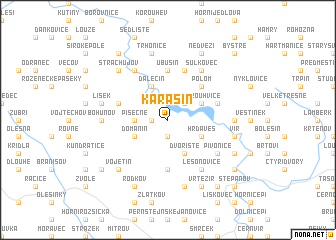 map of Karasín