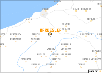 map of Kardeşler