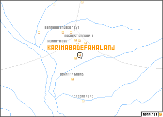 map of Karīmābād-e Fahālanj