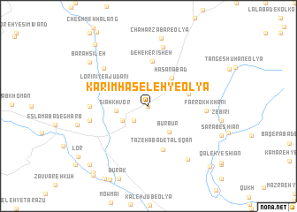 map of Karīm Ḩāşeleh-ye ‘Olyā