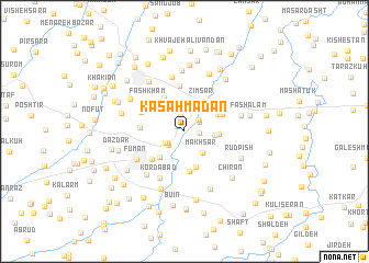 map of Kās Aḩmadān