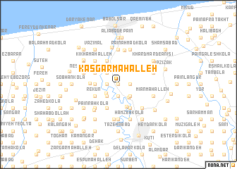 map of Kās Gar Maḩalleh