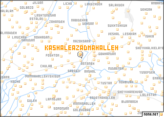 map of Kashal-e Āzād Maḩalleh