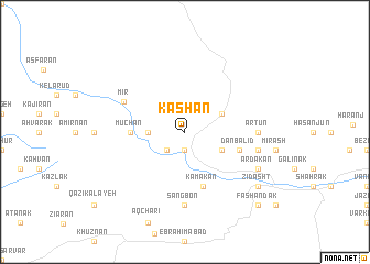 map of Kashan