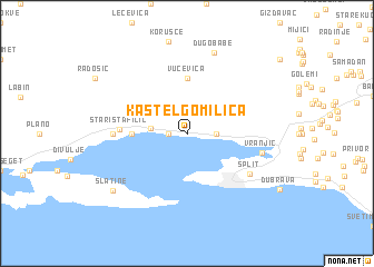 map of Kaštel Gomilica