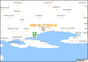 map of Kaštel Štafilić