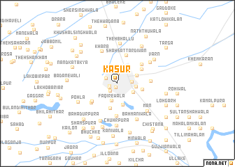 map of Kasūr