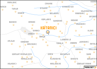 map of Katanići