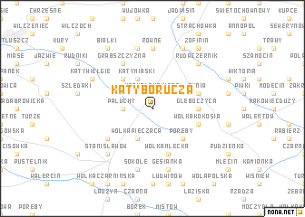 map of Kąty Borucza