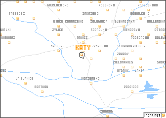 map of Kąty