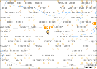 map of Kąty