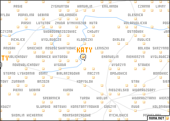 map of Kąty