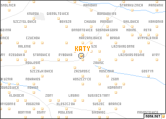 map of Kąty