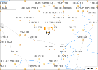 map of Kąty