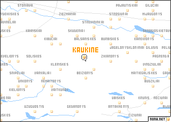 map of Kaukinė