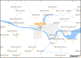 map of Kaunas