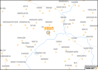 map of Kaŭn