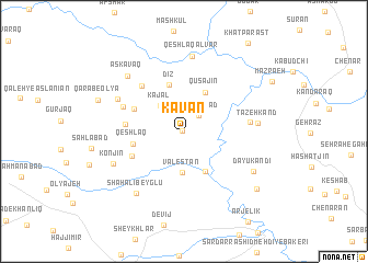 map of Kāvān