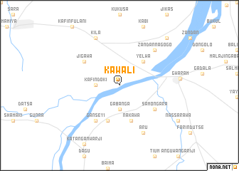 map of Kawali