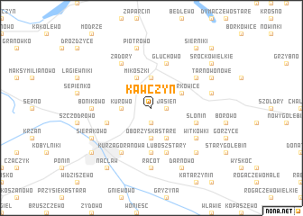 map of Kawczyn