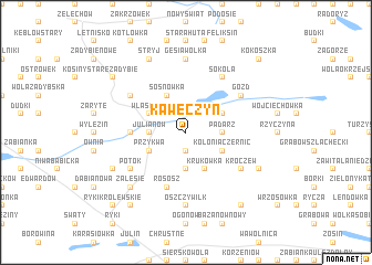 map of Kawęczyn