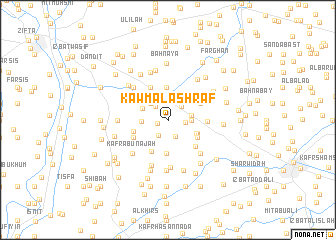 map of Kawm al Ashrāf