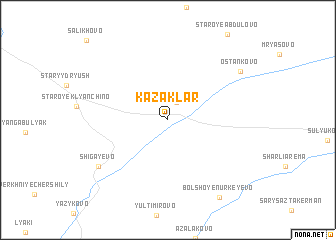 map of Kazaklar