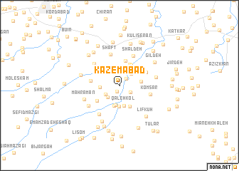 map of Kāz̧emābād