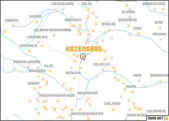 map of Kāz̧emābād