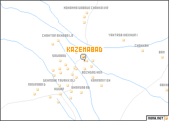 map of Kāz̧emābād