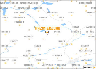 map of Kazimierzowo