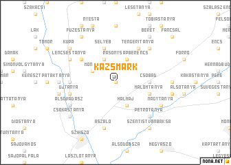 map of Kázsmárk