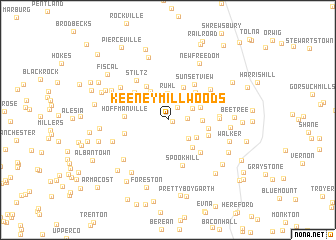 map of Keeney Mill Woods