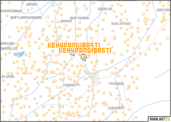 map of Kehwrān di Basti