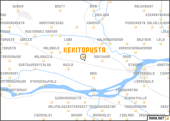 map of Kékitő Pusta