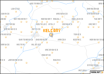 map of Kelčany