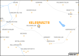 map of Kélespuszta