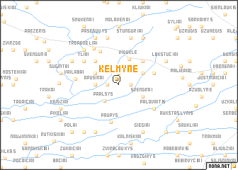 map of Kelmynė