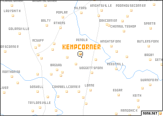 map of Kemp Corner